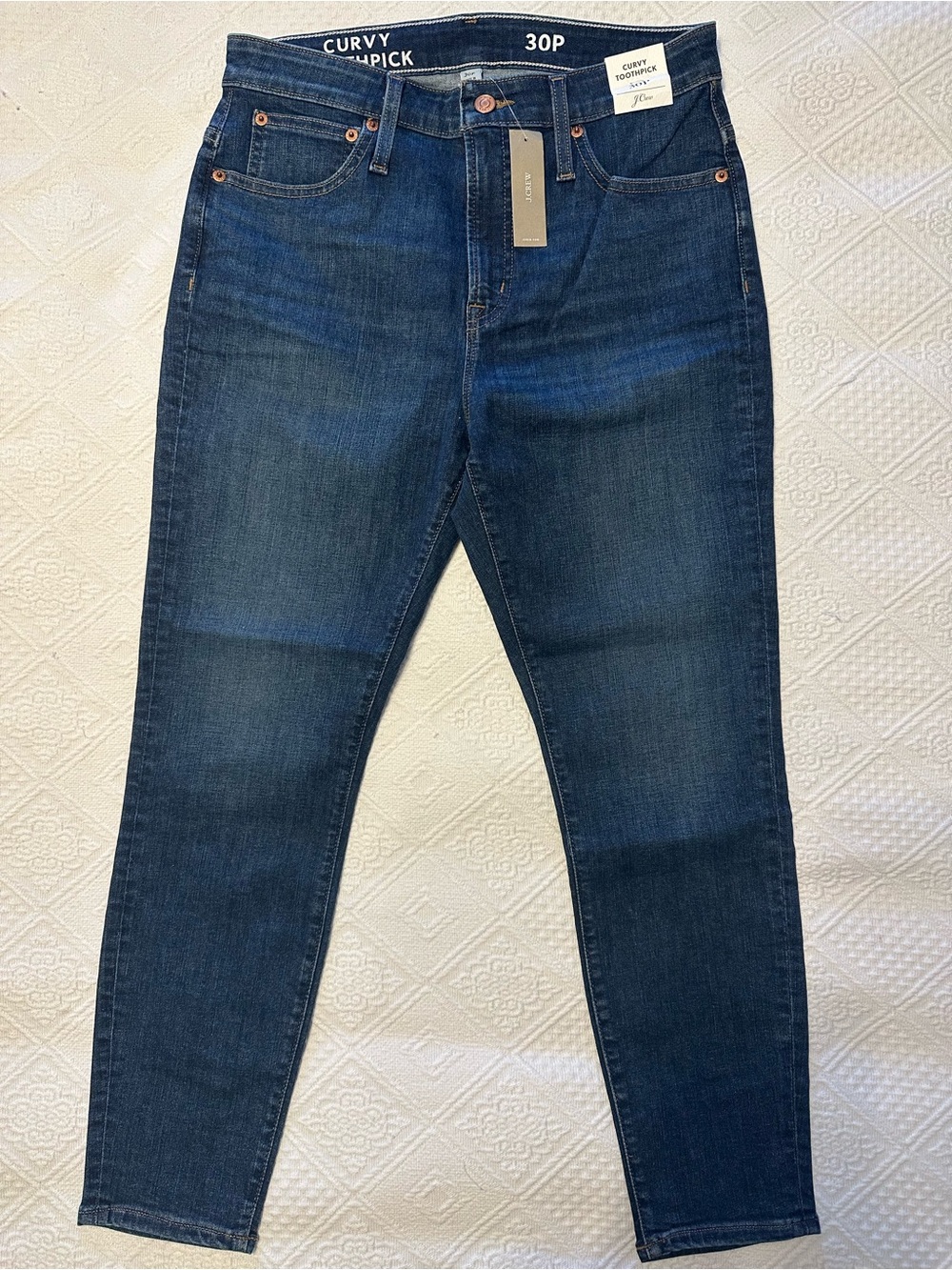 J. Crew Curvy Toothpick Petite Jeans - Dark Blue 30P NEW